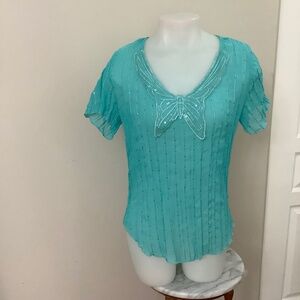 NWT Red Coral Dainty Butterfly Top fits MEDIUM